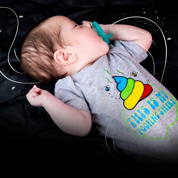 👶 🇺🇸 Grunt Style “Pooping Shirt” 💩 onesie newborn baby pajama 🇺🇸 - Picture 3 of 7